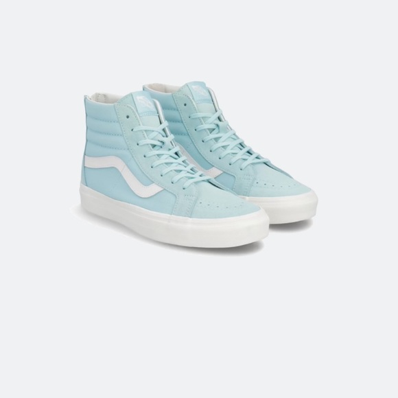 Vans Light Blue Sneakers with back zippers size 8 women’s. - Picture 1 of 12